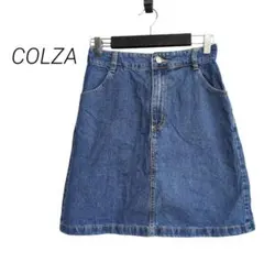 【コルザ】デニムスカート 背面ゴム ミニスカート デニスカ ブルー Ｍ タイト