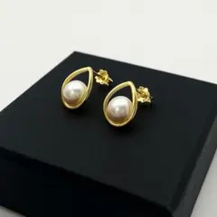 【No.63】ゴールド パール ピアス シンプル