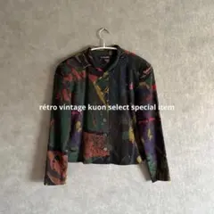 昭和レトロ総柄ジャケットサマージャケット春コーデ入学式ヴィンテージジャケット古着のサムネイル