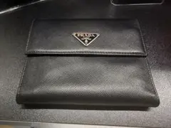 PRADA プラダ 三つ折り財布 ブラック【美品】