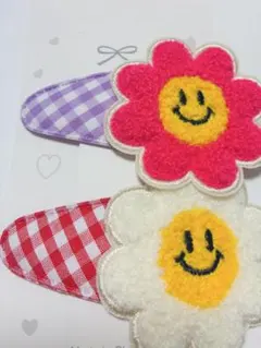 花柄 ヘアクリップ 2個セット