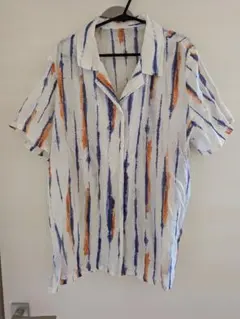 RAG MAMA RAG 半袖シャツ ブルー×オレンジ