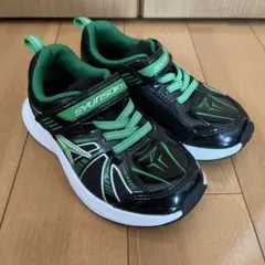 キッズシューズ 瞬足 シュンソク 18センチ グリーンスニーカー