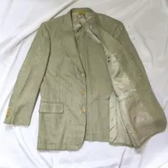 Paul Stuart グリーン ヘリンボーン テーラードジャケット シルク