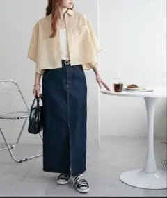 シアー半袖クロップドシャツのサムネイル