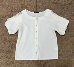 INGNI パフスリーブブラウス 白 レース入り／フェミニンで上品♡