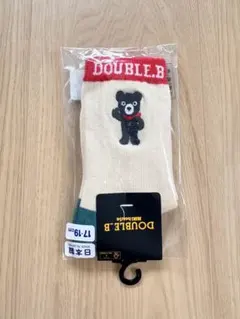 DOUBLE.B クマ刺繍靴下 17-19cm