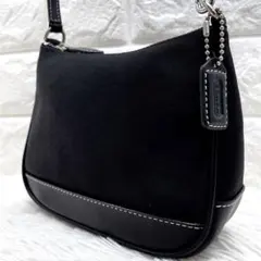 極美品 COACH コーチ ハンドバッグ キャンバス レザー 7704 ブラック