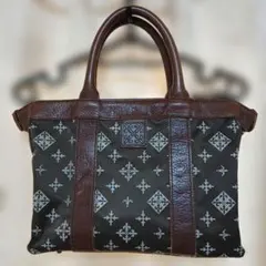 ラシット ナイロン×レザートートバッグ