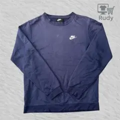NIKE ナイキ スウェット M ネイビー フェード 刺繍ロゴ 古着