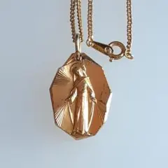 ネックレス　ペンダント　メダイ　聖母マリア　金色　ゴールドカラー
