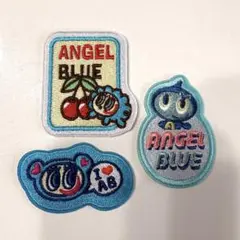 ANGEL BLUE 刺繍ワッペン 3枚セット