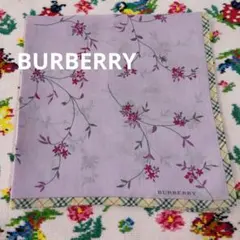 BURBERRY バーバリー ハンカチ 日本製　花柄 ノバチェック　スカーフ