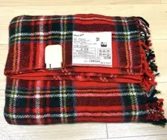 電気ひざかけ　洗える毛布　ダニ退治可能　チェック柄　赤