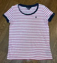Ralph Lauren XL 赤白ストライプ Tシャツ　半袖