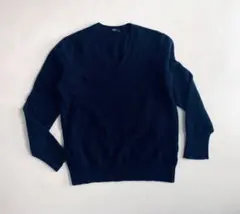 UNIQLO ネイビー カシミヤVネックセーター XL