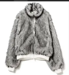 oversized hooded fur blouson - メルカリ
