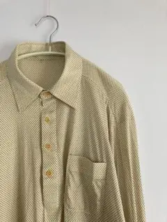 90s~ ヴィンテージ レトロ 古着 ドット柄 長袖 ポロシャツ プルオーバー