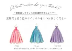 ドレス当てクイズ　カラードレス　お色直し