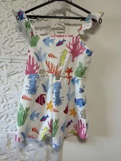 SHEIN キッズ ノースリーブ 원피스 海の生き物柄 10Y