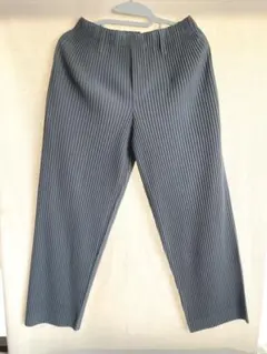 【オムプリッセ】HOMME PLISSE プリーツパンツ スカイブルー 美品のサムネイル