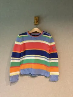 【美品】POLO RalphLaurenストライプニットセーター(120cm)