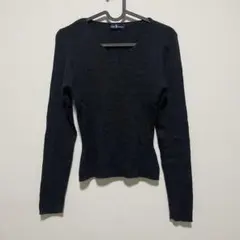 Ralph Lauren ダークグレー Vネックニット