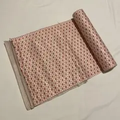 名古屋帯 格子柄 赤い花紋様 カジュアル - メルカリ