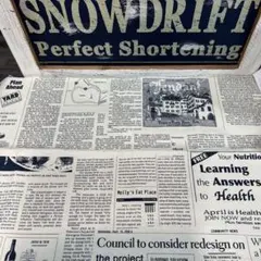 最終♡KEI FABRIC 帆布ニュースペーパー柄　Ｋ７１　コットン100％帆布