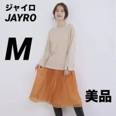 【ジャイロ】美品 プリーツ スカート シフォン オレンジ Mサイズ 春 夏