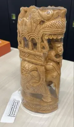 木製彫刻 インド象