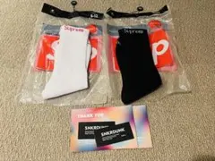 Supreme ソックス 6-12 ホワイト ブラック2足セット