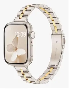 最終値引き！　Apple Watch用 ゴールドシルバー バンド