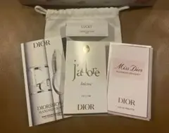 Dior香水サンプル３点＆マキシマイザー4Dマスカラ下地・DIORロゴ入り巾着付のサムネイル