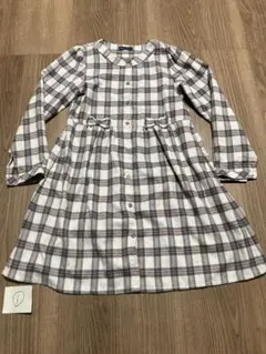 BeBe チェック柄 長袖ワンピース 150①