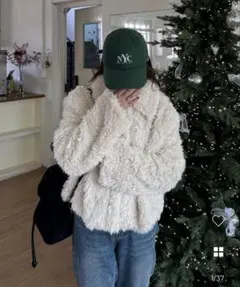 rave様専用　nugu ボアセミクロップドファージャケット