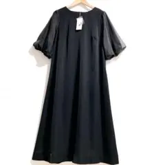 【新品タグ＊大きいサイズ】eur3 シアースリーブワンピース　13号 XL 黒のサムネイル