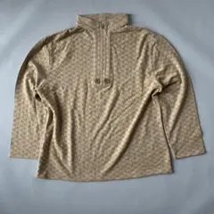 00s vintage ハーフジップ　総柄　七分袖　LL 春