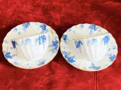 NIKKO青い花模様のカップとソーサー2客セット