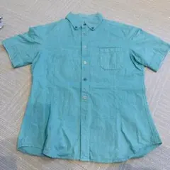 HERE'S STREET 青緑色 半袖シャツ 胸ポケット付き 新品同様 003