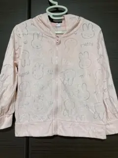 miffy うさぎ柄 ピンクパーカー100
