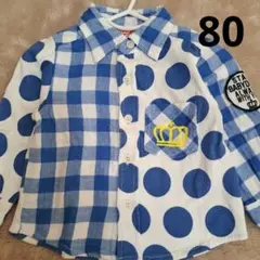 ベビードール☆ドット切替チェックシャツ