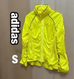 adidas S イエロー アウター　アディダス　ウインドブレーカー　蛍光色