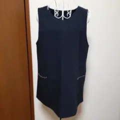 手作り　ネイビー 　ジャンバースカート