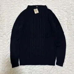 【新品】無印良品　ケーブル柄セーター　オーガニックコットン　XL ネイビー