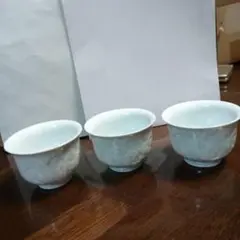 煎茶茶碗 3個セット 花模様