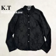 K.T. KIYOKO TAKASE シアーシャツ ブラック 花柄 透け感 長袖のサムネイル