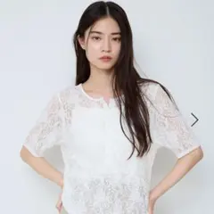 JEANASIS レース 半袖 トップス ホワイトのサムネイル