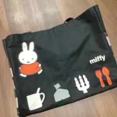 ミッフィー 手提げ袋 黒 キャンバス