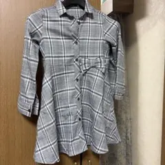 BeBe チェック柄 원피스 120＆カーディガン